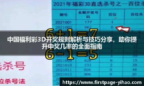 中国福利彩3D开奖规则解析与技巧分享，助你提升中奖几率的全面指南